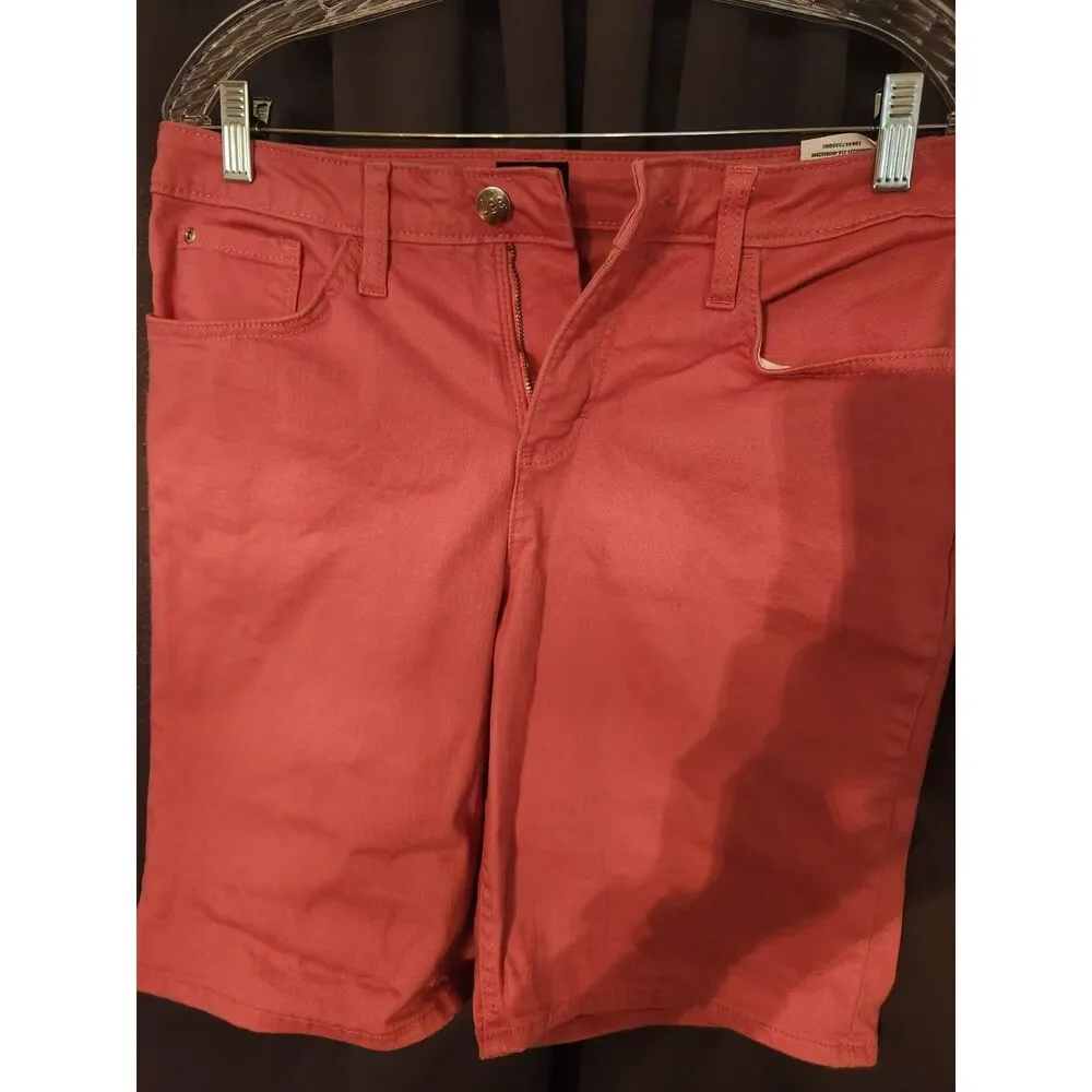 Lee Pink Denim Bermuda Shorts Size 10 Women's Long Jean Shorts Knee Length